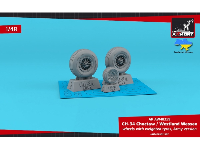 Ch-34 Choctaw (Army Version) / Westland Wessex Wheels W/ Weighted Tyres - zdjęcie 1 Ch-34 Choctaw (Army Version) / Westland Wessex Wheels W/ Weighted Tyres - zdjęcie 1