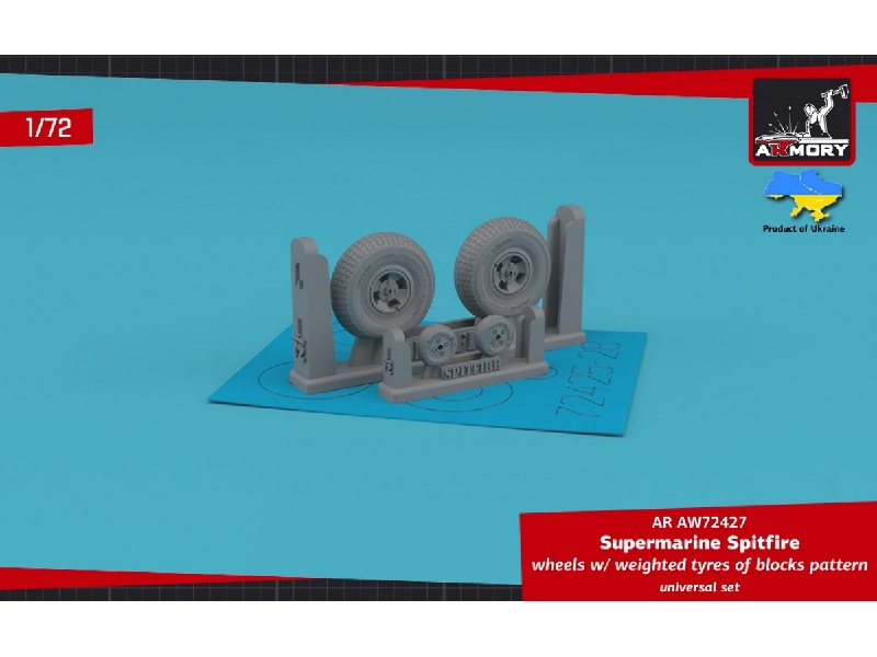 Supermarine Spitfire Wheels W/ Weighted Tyres Of Block Pattern & 4-spoke Hubs - zdjęcie 1 Supermarine Spitfire Wheels W/ Weighted Tyres Of Block Pattern & 4-spoke Hubs - zdjęcie 1