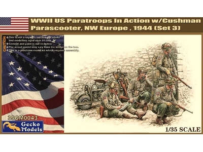 Wwii Us Paratroops In Action W/Cushman Parascooter, Nw Europe, 1944 (Set 3) - zdjęcie 1