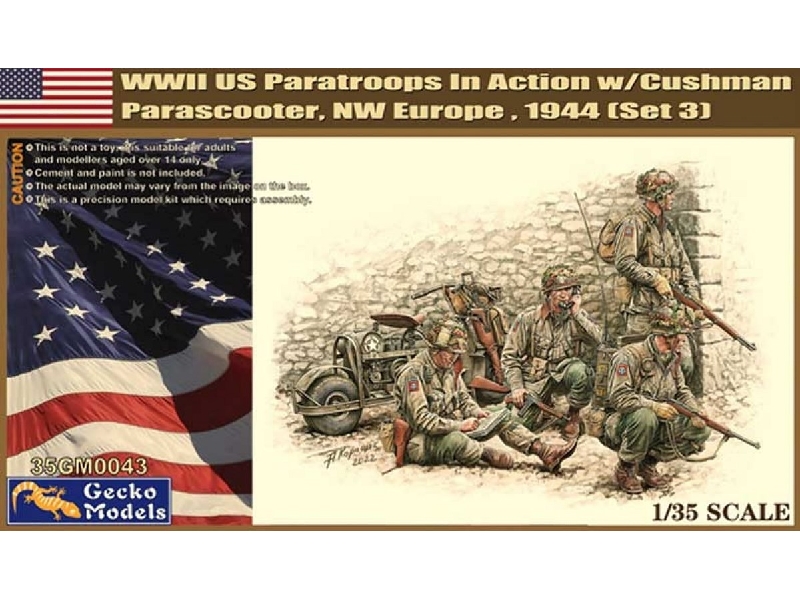 Wwii Us Paratroops In Action W/Cushman Parascooter, Nw Europe, 1944 (Set 3) - zdjęcie 1 Wwii Us Paratroops In Action W/Cushman Parascooter, Nw Europe, 1944 (Set 3) - zdjęcie 1