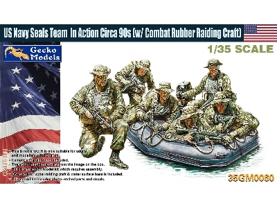 Us Navy Seals Team In Action Circa 90s (W/ Combat Rubber Raiding Craft) - zdjęcie 1