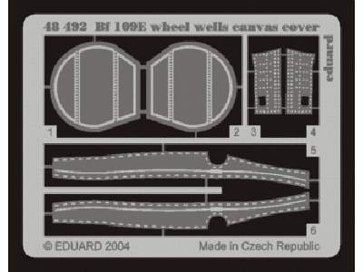  Bf 109E wheel wells canvas cover 1/48 - Hasegawa - blaszki - zdjęcie 1