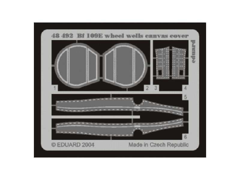  Bf 109E wheel wells canvas cover 1/48 - Hasegawa - blaszki - zdjęcie 1