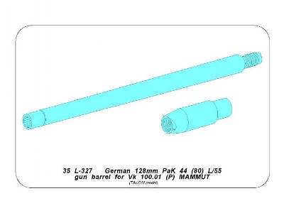 Lufa 128mm PaK 44 L/55 do Vk 100.01(P) MAMMUT - zdjęcie 8