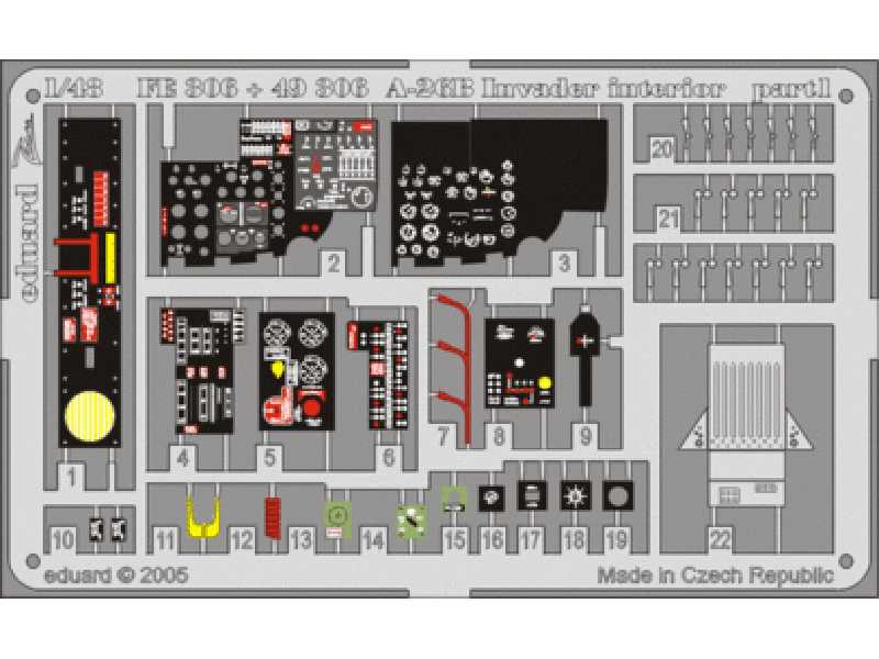  A-26B interior 1/48 - Monogram - blaszki - zdjęcie 1