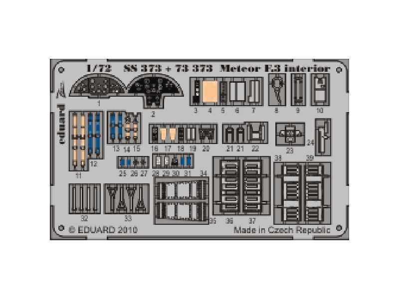 Meteor F.3 interior S. A. 1/72 - Hobby Boss - blaszki - zdjęcie 1 Meteor F.3 interior S. A. 1/72 - Hobby Boss - blaszki - zdjęcie 1