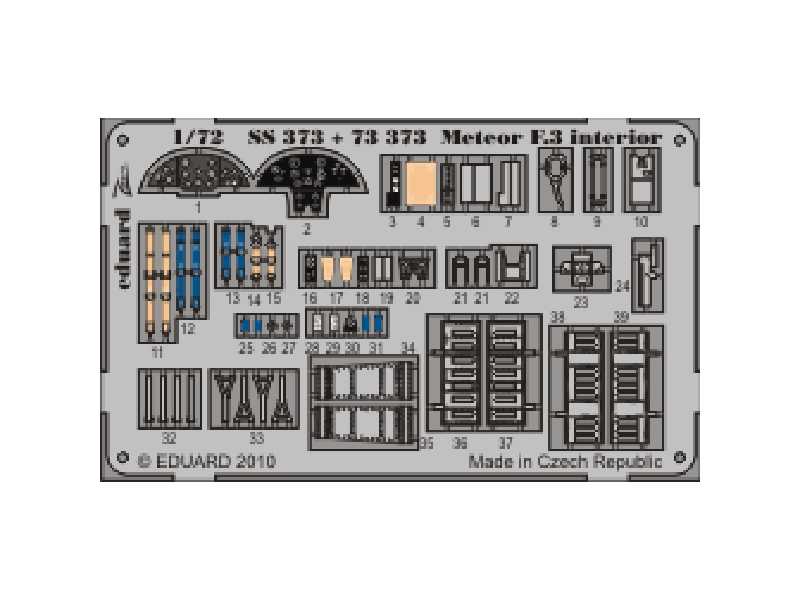  Meteor F.3 interior S. A. 1/72 - Hobby Boss - blaszki - zdjęcie 1