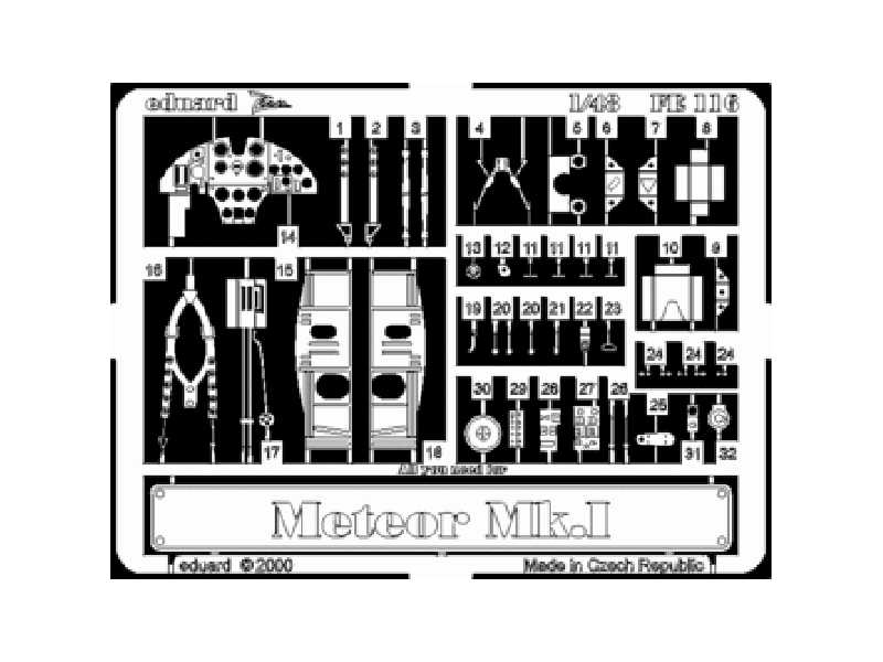 Meteor F. Mk.1 1/48 - Tamiya - blaszki - zdjęcie 1 Meteor F. Mk.1 1/48 - Tamiya - blaszki - zdjęcie 1