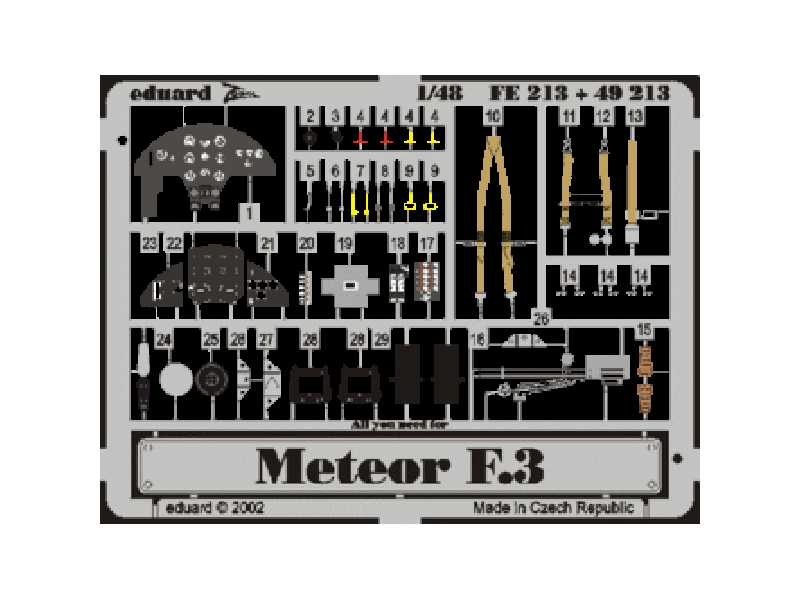 Meteor F. Mk.3 1/48 - Tamiya - blaszki - zdjęcie 1 Meteor F. Mk.3 1/48 - Tamiya - blaszki - zdjęcie 1