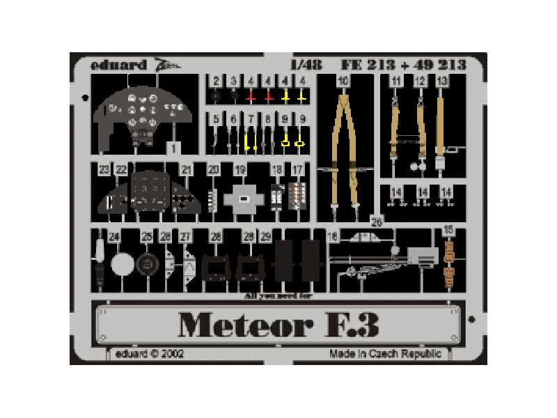  Meteor F. Mk.3 1/48 - Tamiya - blaszki - zdjęcie 1