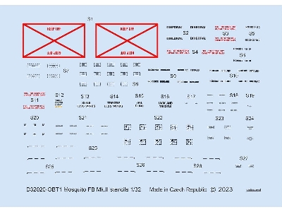 Mosquito FB Mk. II stencils 1/32 - TAMIYA - zdjęcie 1