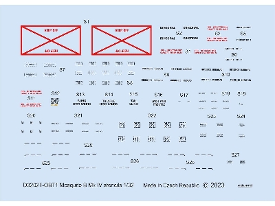 Mosquito B Mk. IV stencils 1/32 - HONG KONG MODELS - zdjęcie 1