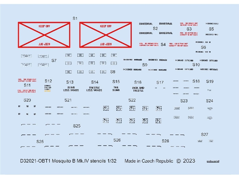 Mosquito B Mk. IV stencils 1/32 - HONG KONG MODELS - zdjęcie 1 Mosquito B Mk. IV stencils 1/32 - HONG KONG MODELS - zdjęcie 1