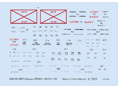 Mosquito FB Mk. II stencils 1/48 - TAMIYA - zdjęcie 1