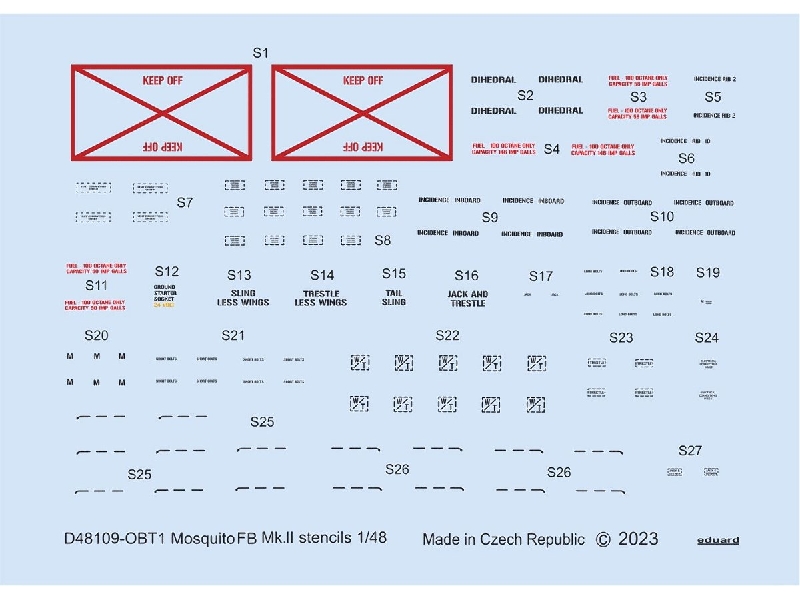Mosquito FB Mk. II stencils 1/48 - TAMIYA - zdjęcie 1 Mosquito FB Mk. II stencils 1/48 - TAMIYA - zdjęcie 1