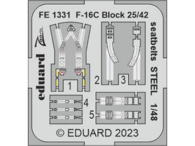 F-16C Block 25/42 seatbelts STEEL 1/48 - KINETIC MODEL - zdjęcie 1