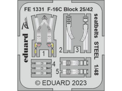 F-16C Block 25/42 seatbelts STEEL 1/48 - KINETIC MODEL - zdjęcie 1