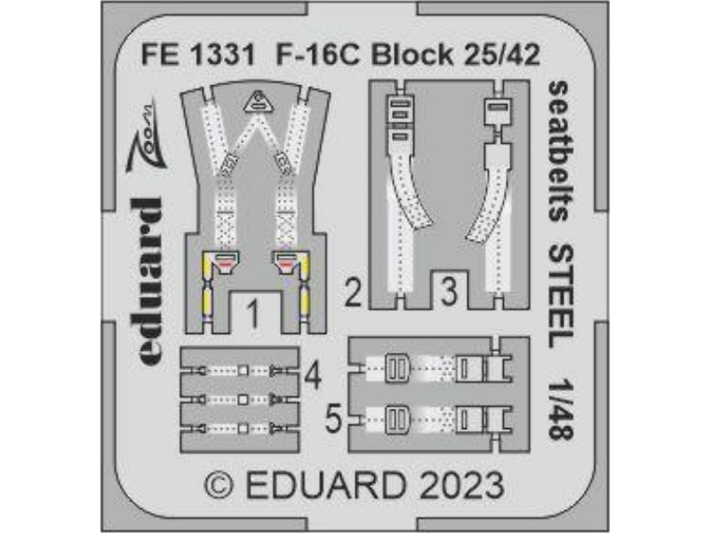 F-16C Block 25/42 seatbelts STEEL 1/48 - KINETIC MODEL - zdjęcie 1