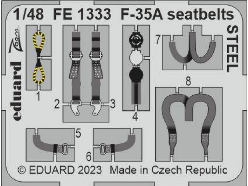 F-35A seatbelts STEEL 1/48 - TAMIYA - zdjęcie 1 F-35A seatbelts STEEL 1/48 - TAMIYA - zdjęcie 1