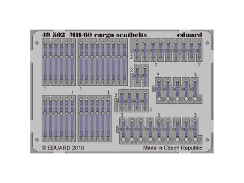  MH-60 cargo seatbelts 1/48 - Italeri - blaszki - zdjęcie 1