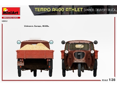 Tempo A400 Athlet 3-wheel Delivery Truck - zdjęcie 19