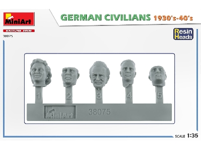 Niemieccy cywile 1930-1940 - żywiczne głowy - zdjęcie 3