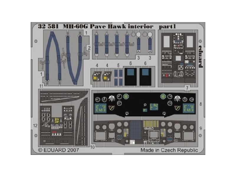  MH-60G interior 1/35 - Academy Minicraft - blaszki - zdjęcie 1