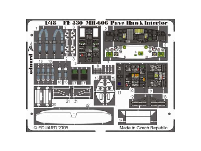  MH-60G interior 1/48 - Italeri - blaszki - zdjęcie 1