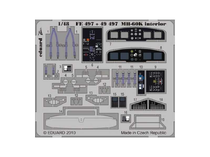 MH-60K interior S. A. 1/48 - Italeri - blaszki - zdjęcie 1 MH-60K interior S. A. 1/48 - Italeri - blaszki - zdjęcie 1
