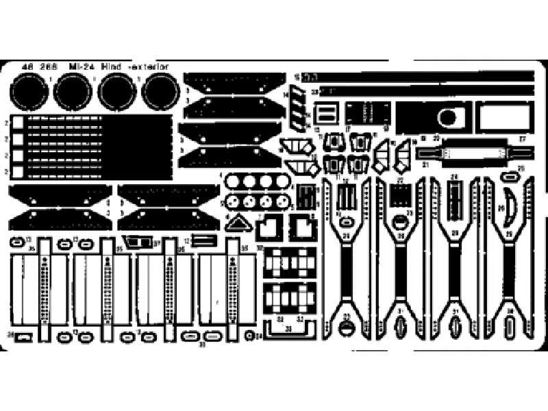  Mi-24 Hind exterior 1/48 - Monogram - blaszki - zdjęcie 1