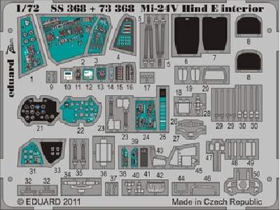  Mi-24V Hind E interior S. A. 1/72 - Zvezda - blaszki - zdjęcie 1