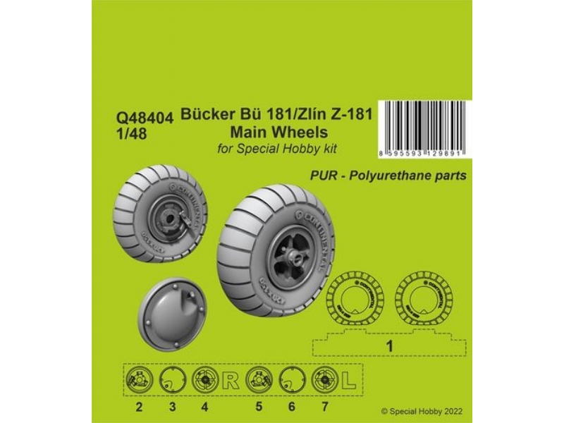 Bücker Bü 181/Zlín Z-181 Main Wheels (For Special Hobby Kit) - zdjęcie 1