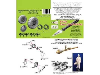 Bücker Bü 181/Zlín Z-181 Main Wheels (For Special Hobby Kit) - zdjęcie 2