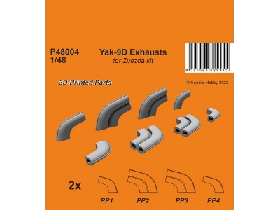 Yak-9d Exhausts (For Zvezda Kit) - zdjęcie 1