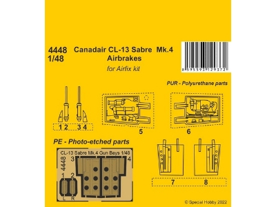 Canadair Cl-13 Sabre Mk.4 Airbrakes (For Airfix Kit) - zdjęcie 1