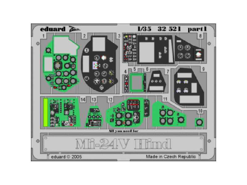Mi-24V Hind interior 1/35 - Trumpeter - blaszki - zdjęcie 1 Mi-24V Hind interior 1/35 - Trumpeter - blaszki - zdjęcie 1