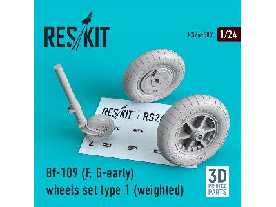 Bf-109 (F, G-early) Wheels Set Type 1 (Weighted) - zdjęcie 1