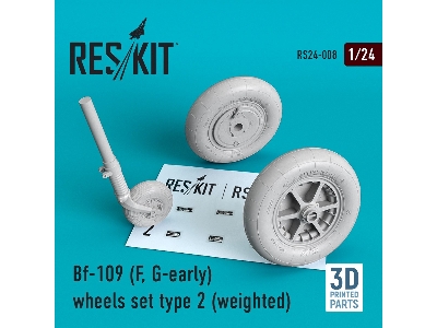 Bf-109 (F, G-early) Wheels Set Type 2 (Weighted) - zdjęcie 1