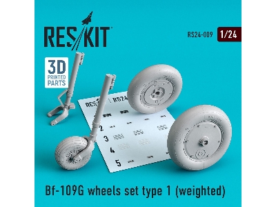 Bf-109g Wheels Set Type 1 (Weighted) - zdjęcie 1