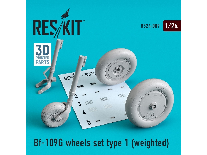 Bf-109g Wheels Set Type 1 (Weighted) - zdjęcie 1 Bf-109g Wheels Set Type 1 (Weighted) - zdjęcie 1