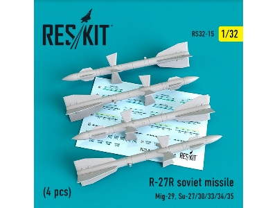R-27 R Soviet Missile 4 Pcs Mig-29, Su-27/ 30/ 33/ 34/ 35) - zdjęcie 1