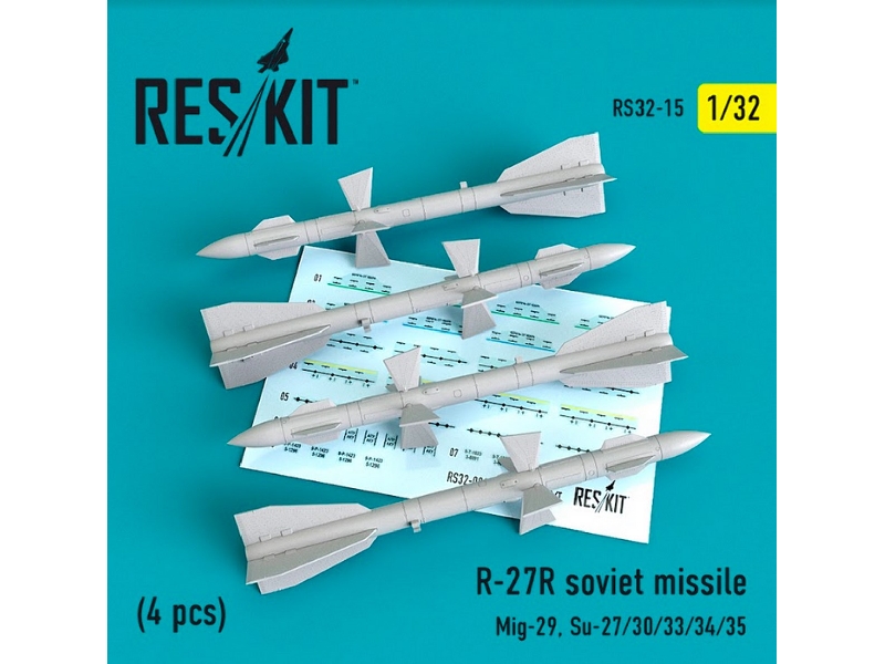 R-27 R Soviet Missile 4 Pcs Mig-29, Su-27/ 30/ 33/ 34/ 35) - zdjęcie 1 R-27 R Soviet Missile 4 Pcs Mig-29, Su-27/ 30/ 33/ 34/ 35) - zdjęcie 1