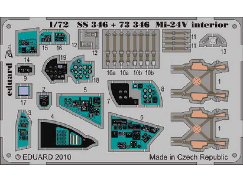  Mi-24V Hind interior S. A. 1/72 - Hobby Boss - blaszki - zdjęcie 1