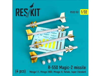 R-550 Magic - 2 Missile 4 Pcs Mirage F.1, Mirage 2000, Mirage Iii, Rafale, Super Etendard - zdjęcie 1