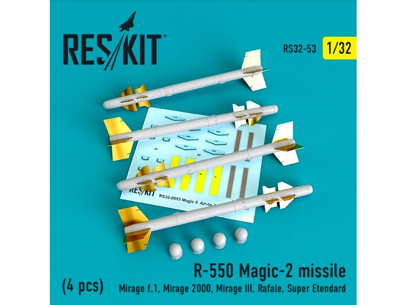 R-550 Magic - 2 Missile 4 Pcs Mirage F.1, Mirage 2000, Mirage Iii, Rafale, Super Etendard - zdjęcie 1