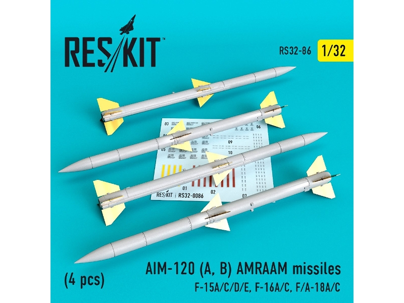 Aim-120 A, B Amraam Missiles 4 Pcs F-15a/C/D/E, F-16a/C, F/A-18a/C - zdjęcie 1 Aim-120 A, B Amraam Missiles 4 Pcs F-15a/C/D/E, F-16a/C, F/A-18a/C - zdjęcie 1