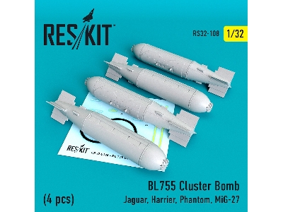 Bl755 Cluster Bomb 4 Pcs Jaguar, Harrier, Phantom, Mig-27 - zdjęcie 1
