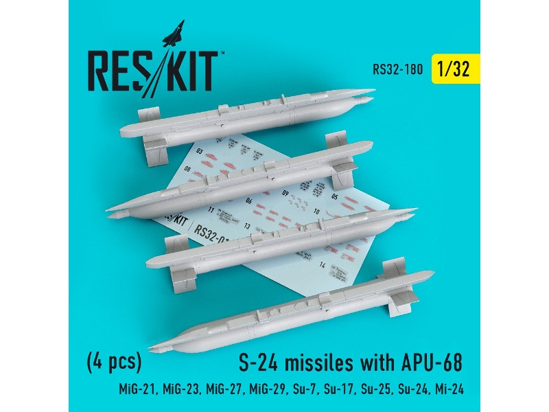 S-24 Missiles With Apu-68 4 Pcs Mig-21, Mig-23, Mig-27, Mig-29, Su-7, Su-17, Su-25, Su-24, Mi-24 - zdjęcie 1 S-24 Missiles With Apu-68 4 Pcs Mig-21, Mig-23, Mig-27, Mig-29, Su-7, Su-17, Su-25, Su-24, Mi-24 - zdjęcie 1