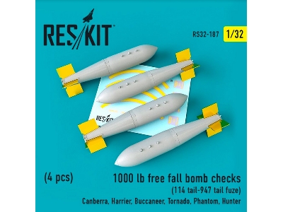 1000 Lb Free Fall Bomb Checks 4pcs 114 Tail-947 Tail Fuze()canberra, Harrier, Buccaneer, Tornado, Phantom, Hunter - zdjęcie 1