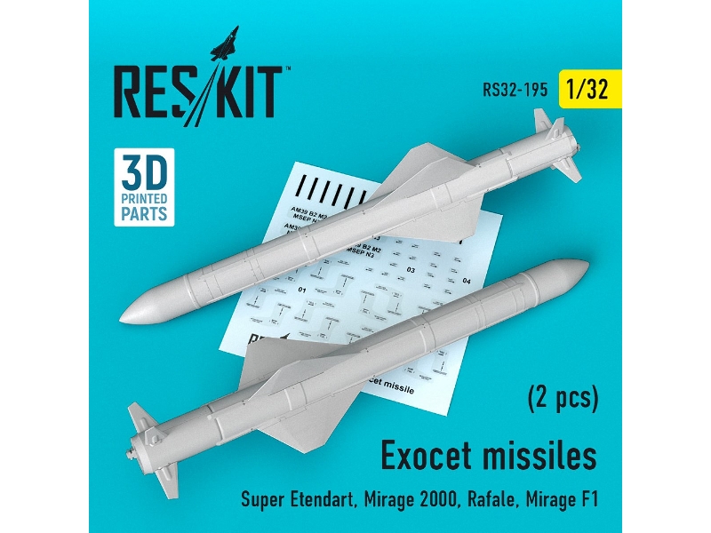 Exocet Missiles (2 Pcs) (Super Etendard, Mirage 2000, Rafale, Mirage F1) - zdjęcie 1